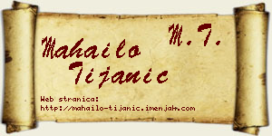 Mahailo Tijanić vizit kartica
